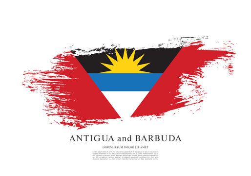 Flag of Antigua and Barbuda, brush stroke background