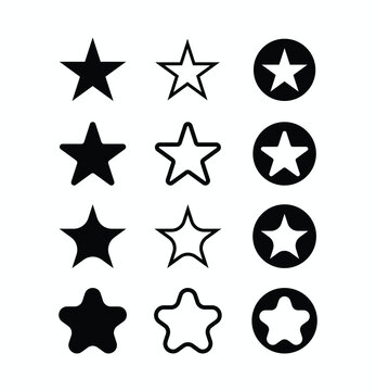 Black star icon symbol logo clipart vector design