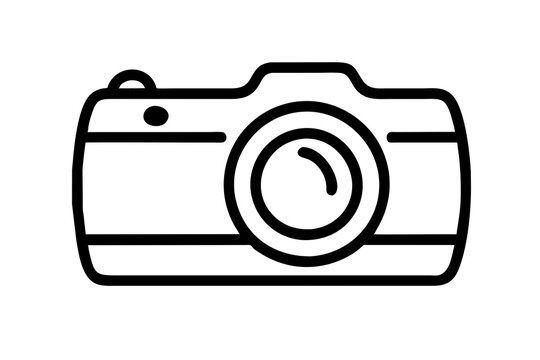 draw photo camera icon vector outline 