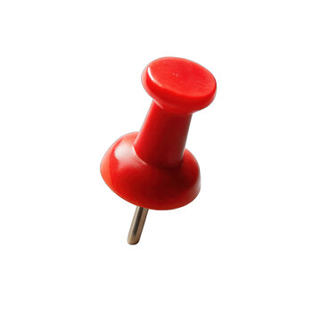 a red push pin isolated on transparent background. png