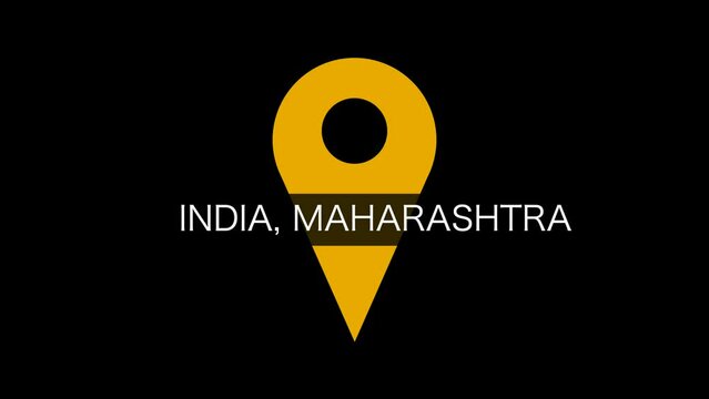 India, Maharashtra location logo animation