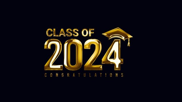 Graduation Class of 2024 concept Gold Particles Text Effects 