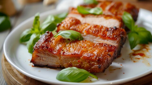 Crispy roast pork, usually the fatty pork