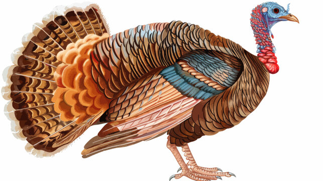 a drawing of a turkey on a white background