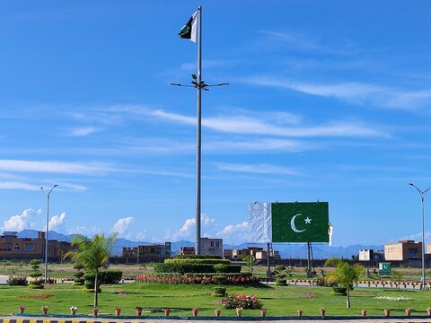 Pakistan flag sky blue 