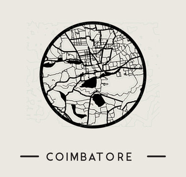 Abstract Coimbatore City Map - Illustration