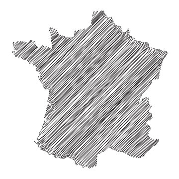 france thread map line vector illustration