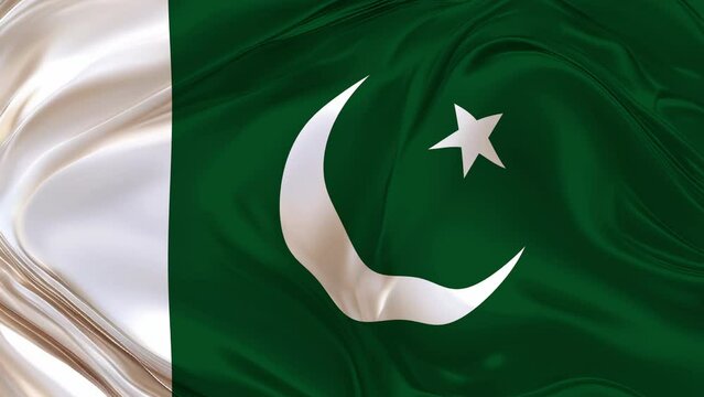 Pakistani flag seamless loop animation. 4K