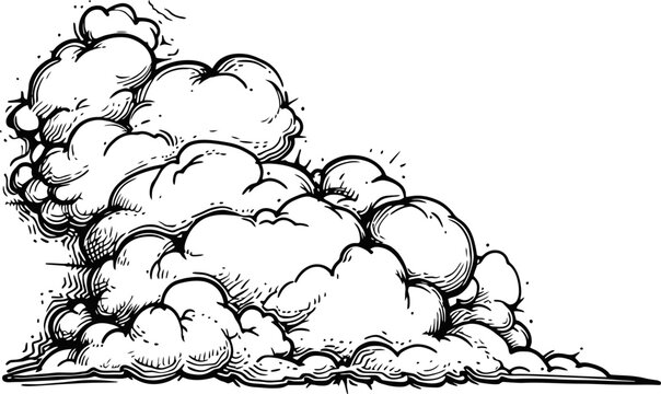 Cloud corner border drawing