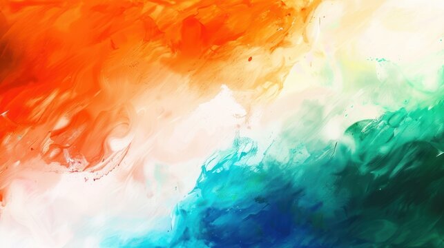 Close up of Indian flag. A vibrant watercolor painting of the Indian flag. Independence day, republic day, defence day, defense day, 15th August, 1947.