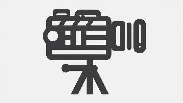 Line style video camera icon