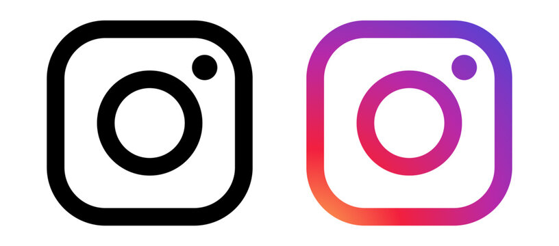 Instagram vector logo icon set. Instagram camera icon