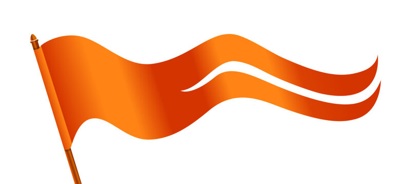 A orange hindu flag on white background. Hindu holy flag. Art work