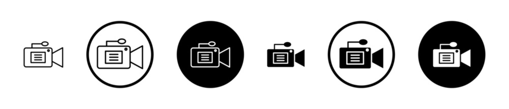 Camcorder line icon set. video camera symbol. video recording button. video recorder line icon suitable for apps and websites UI designs.