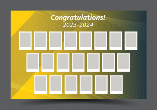 Congratulations photo frame mosaic collage template