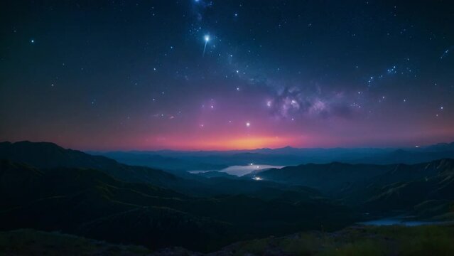 beautiful sky panorama at night footage