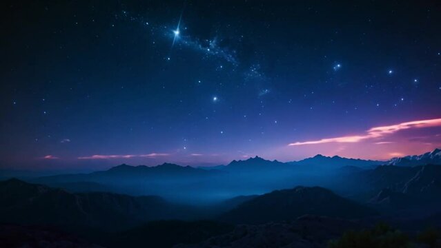 beautiful sky panorama at night footage