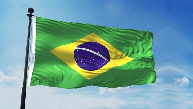 Brazil Realistic Flag 4K