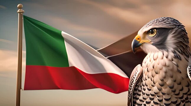 Peregrine Falcon. Guardian of the UAE Flag