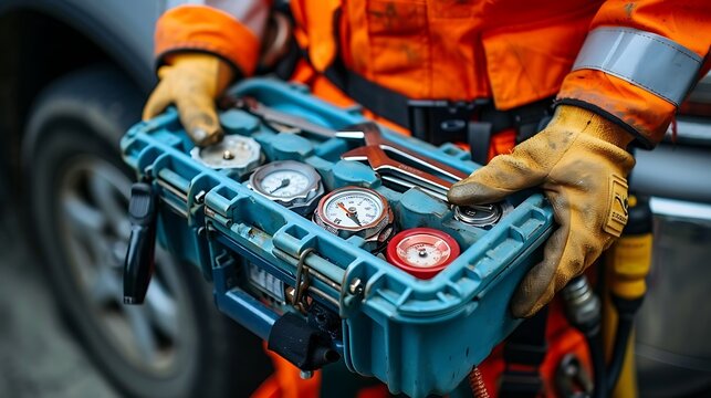 plumber being celebrated with a special toolkit for their skilled work in the plumbing industry