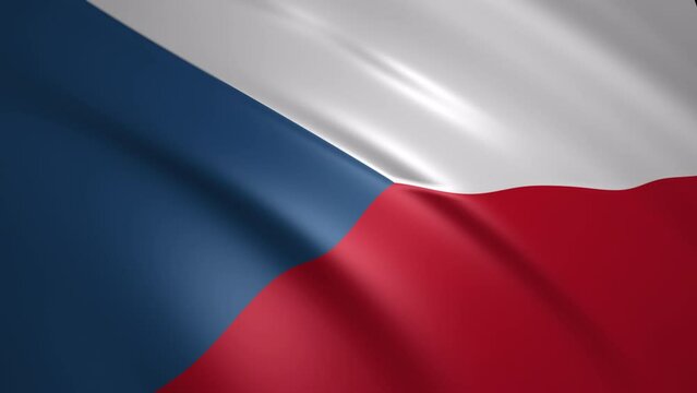 Czech Republic flag with fabric texture waving in the wind