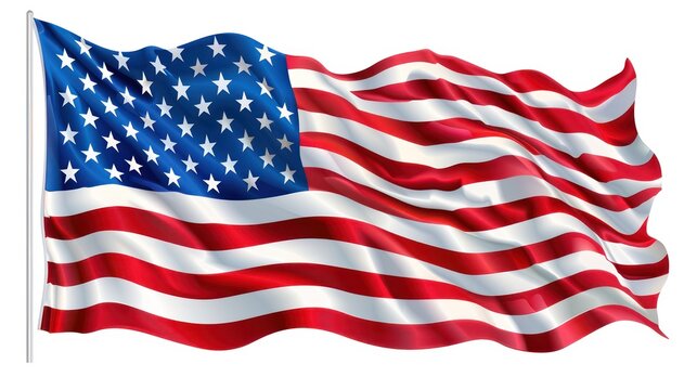 United States flag, white background