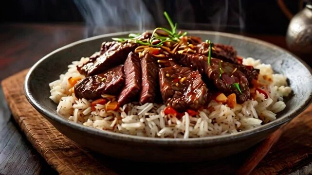 beef and rice recipes with steaming hot