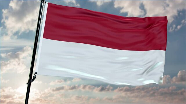 Indonesia flag background realistic waving in the wind 4K