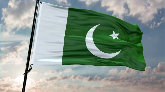 Pakistan flag background realistic waving in the wind 4K