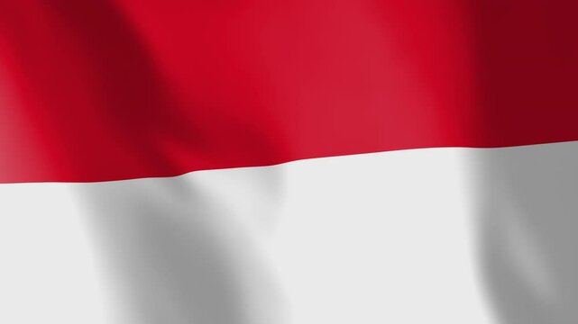 Flag of Indonesia animated background. Symbol of the Indonesian nation and the culture. Waving flag in the wind footage.