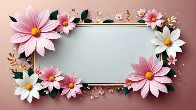 frame with flowers,framework for photo or congratulation