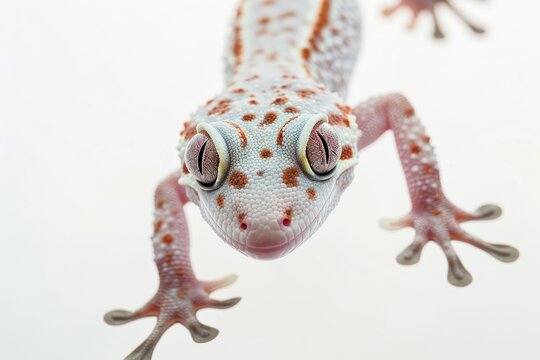 Lizard isolated on white background. unusual lizard on white background