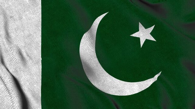  animation of the Pakistan flag waving in the wind	