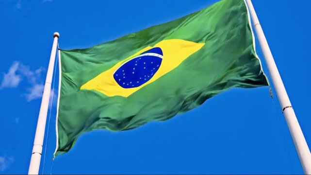 the brazil flag flies