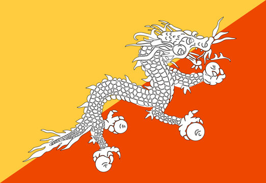 Bhutan flag illustrator country flags