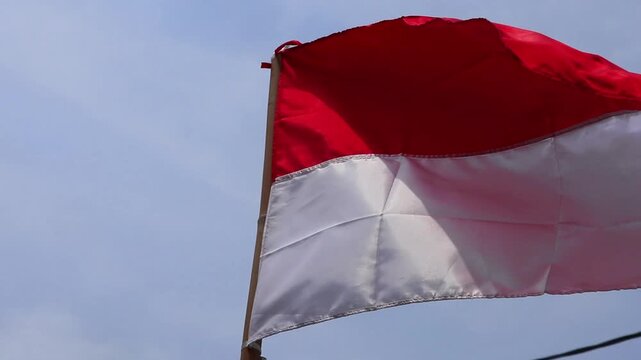 Bendera merah putih. Bendera Indonesia. The Indonesian flag symbolizing independence, on August 17 1945