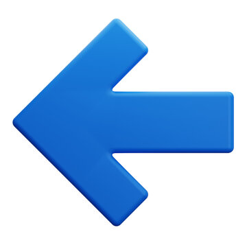 left blue arrow 3d illustration