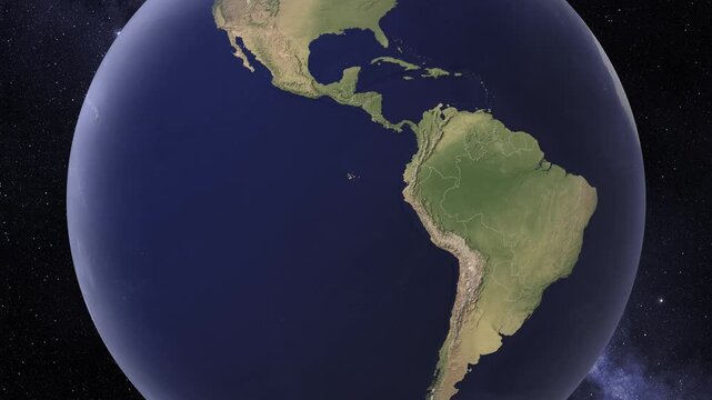 Brazil Map Globe Earth from space