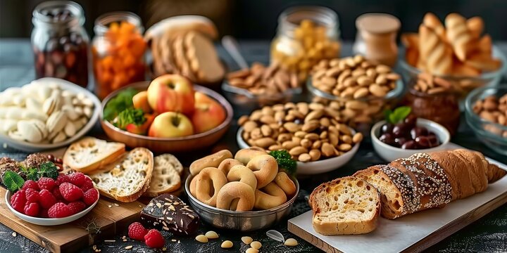 A Table Spread of Allergen-Rich Foods: A Visual Representation of Potential Risks for Individuals with Allergies.