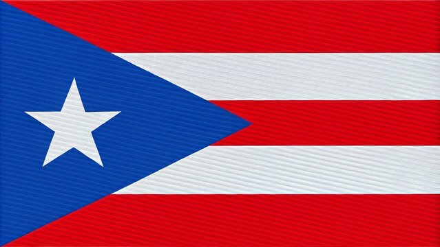 Vibrant vector illustration of the Puerto Rico flag, featuring a red and white striped triangle with a blue