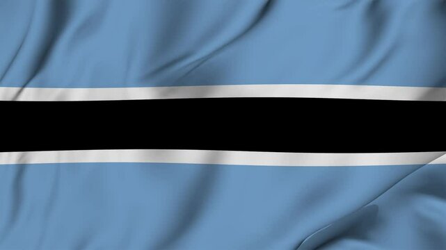 A beautiful view of the Botswana flag video. 3d flag-waving video. Botswana flag 4K resolution.