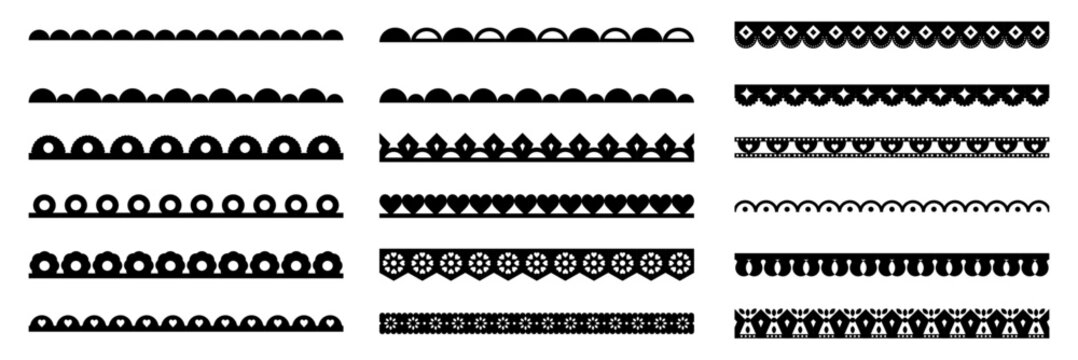 Scallop lace edge frames illustrator brush collection