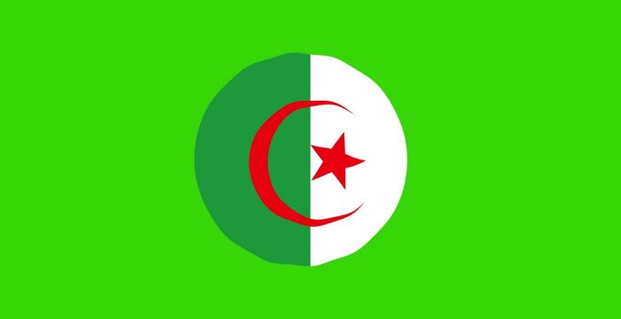 Animation Algeria flag button