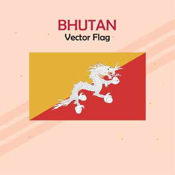 Bhutan vector flag lines and stock 