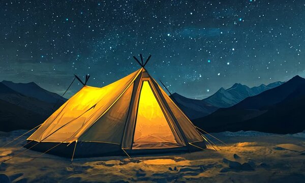 tent in the night