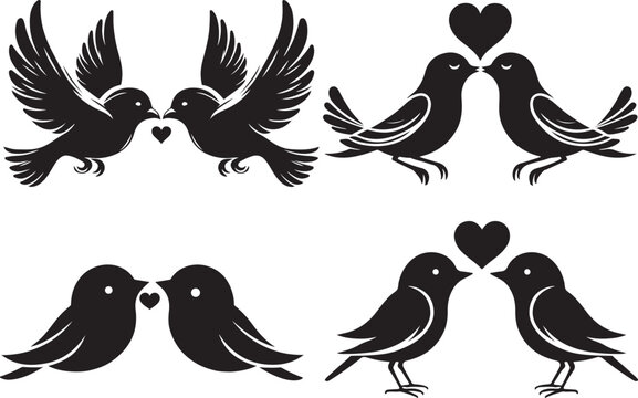 Happy Valentine Day cute bird vactor design.