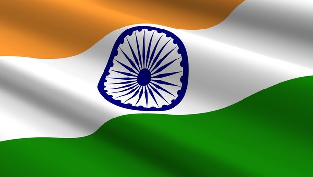 Indian flag background. Computer generated 3D photo rendering.