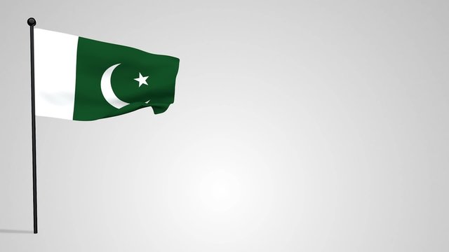 Pakistani flag waving in the wind