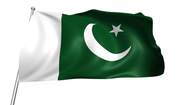 Pakistan flag with fabric structure (loop, with alpha channel) 