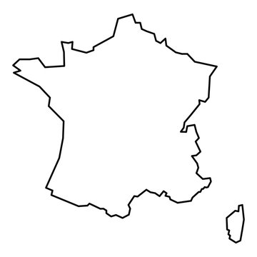 Black contour map of France